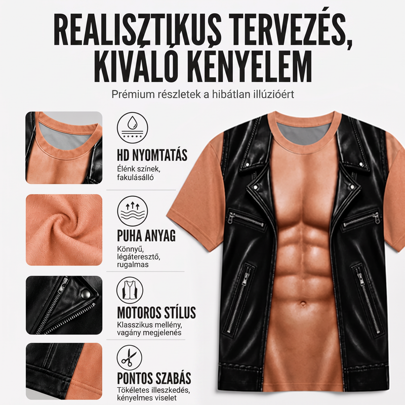 🍂 Őszi kiárusítás!📢50% kedvezmény!! ⏰Férfi vicces, izomnyomatos póló