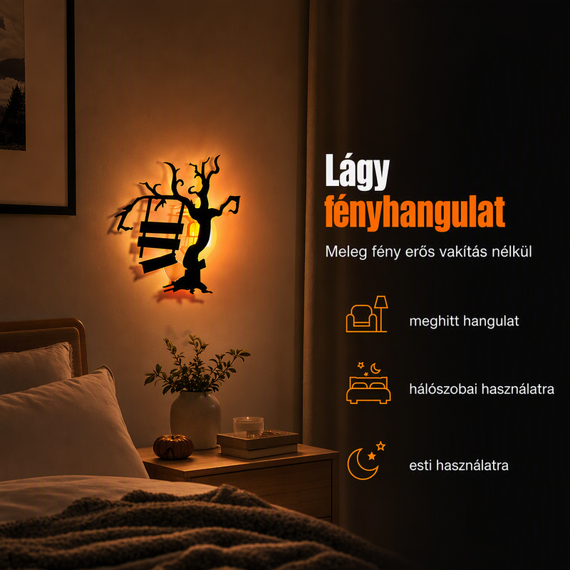 🎃 Most 50% kedvezménnyel! Halloween-i, sötétben világító falmatricák – 3D-s sziluettek, öntapadósak és sötétben világítanak – kiválóan alkalmasak bulikra, hálószobákba és előszobákba 🦇✨