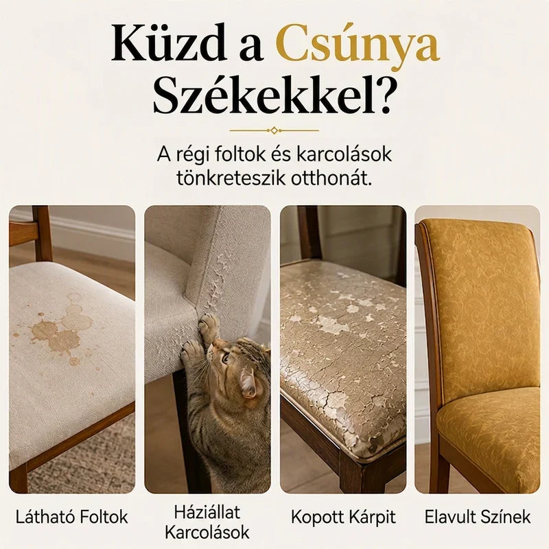 🪑✨ Rugalmas székhuzat – mosható, testre szabott és könnyen tisztítható