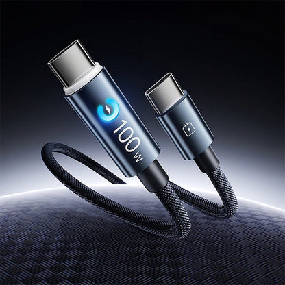 ⚡ 50% kedvezmény | 100 W-os USB-C gyorstöltő kábel – intelligens chip és fonott kialakítás